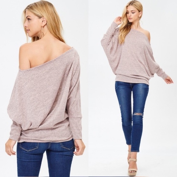 Tops - Dolman Sleeve Off Shoulder Top